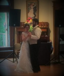 author and wife dancing at wedding